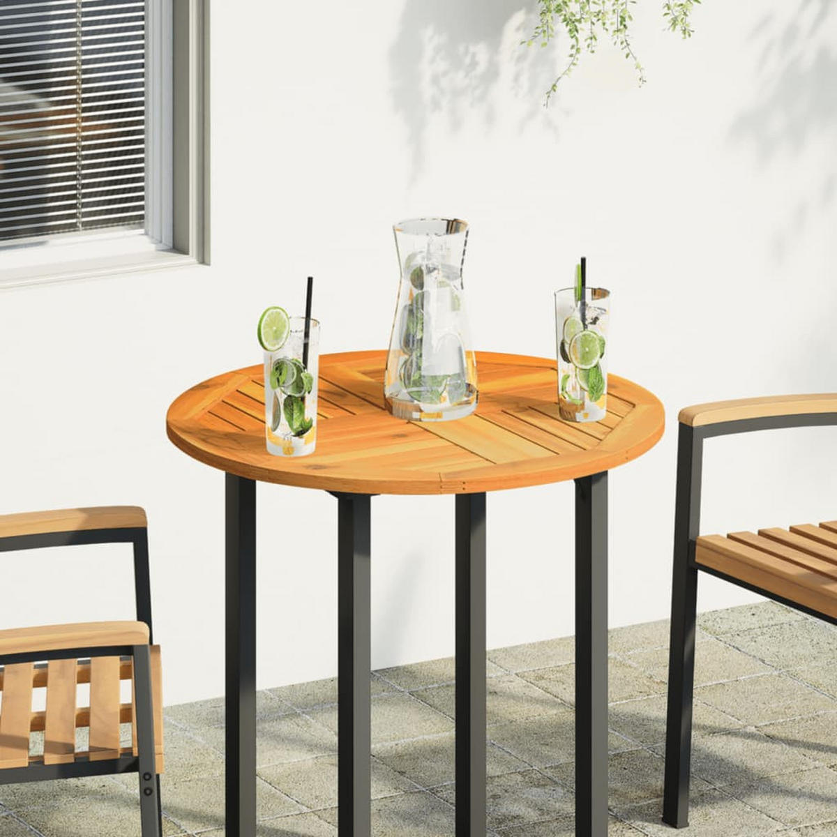 TISCHPLATTE Ø70/2 Cm Rund Massivholz Akazie - Braun, Holz (70/70/2cm) - vidaXL