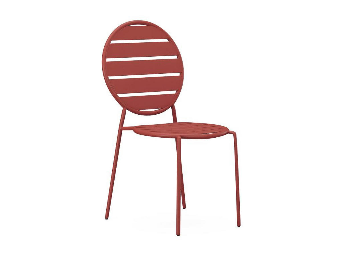 GARTENSTUHL stapelbar 4er-Set - Metall - Terracotta - MONTEFARO von MYLIA - Braun, Metall (55.5/87.5/46.5cm) - Vente-Unique