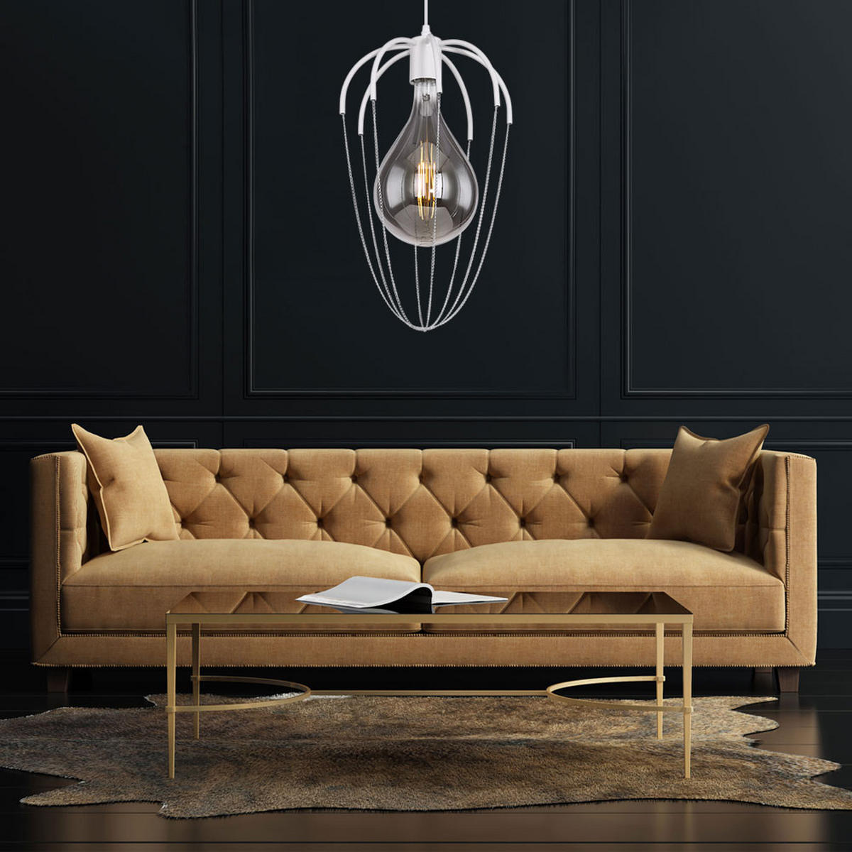 HÄNGELEUCHTE Metall Weiß Chrom - Weiß, Metall (30/30/120cm)