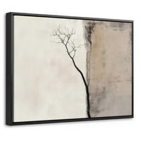 LEINWAND Bilder mit Rahmen - Wabi sabi - Pflanze - Beige - 40x30 - Taupe, Textil (40/30cm) - MuchoWow