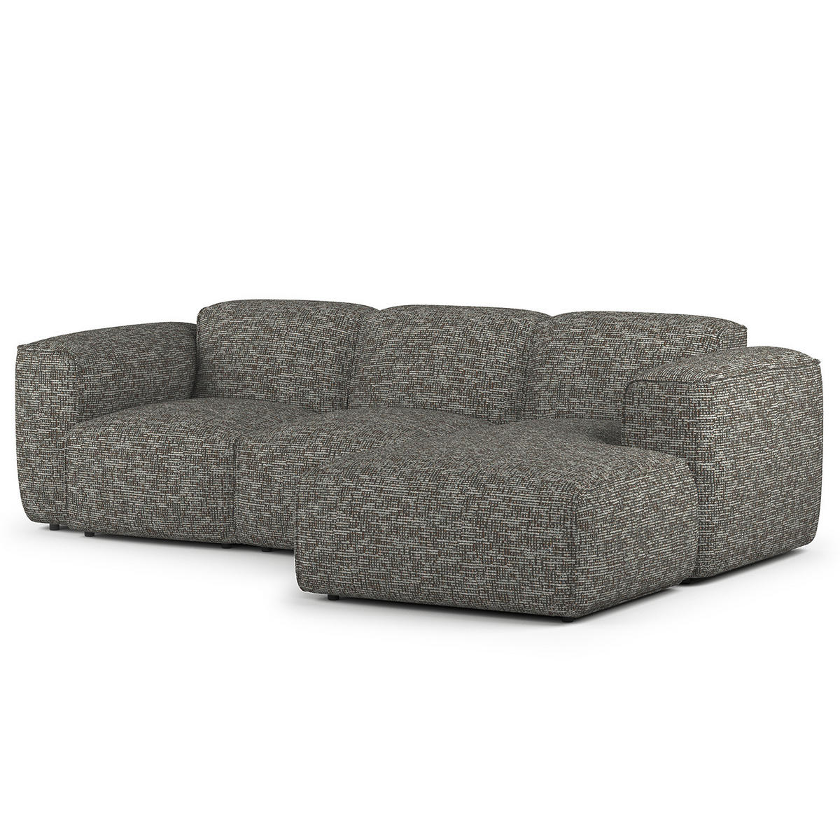 3-SITZER ECKSOFA mit Longchair - Schwarz/Grau, Kunststoff/Textil (251/173cm) - home24