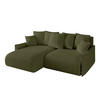 ECKSOFA mit Schlaffunktion und Bettkasten ONESK-L -v1 208x165x40 Grün Bouclé - Grün, Holzwerkstoff/Kunststoff (208/165cm) - ALTDECOR