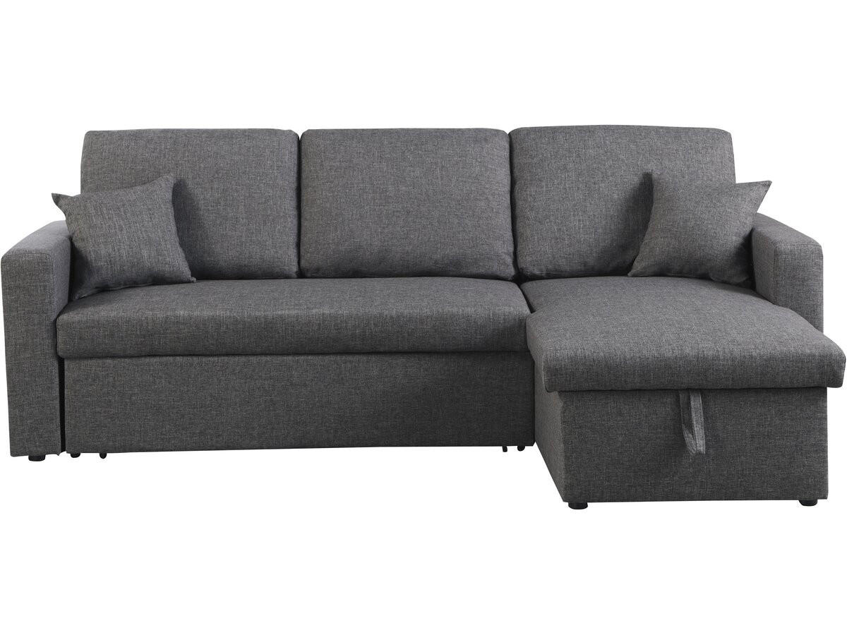 ECKSCHLAFSOFA Alain Grau - Grau, Textil (221/145cm) - Habitat Garten