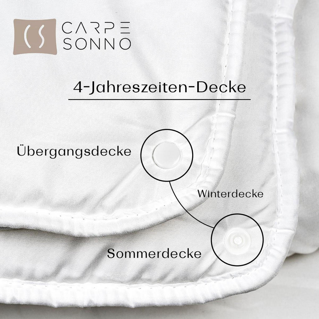 Thumbnail - Carpe Sonno 4-Jahreszeiten-Bettdecke, Weiß, Textil, Uni, Füllung: Polyester, Rechteckig, 135x200 cm, Oeko-Tex® Standard ...