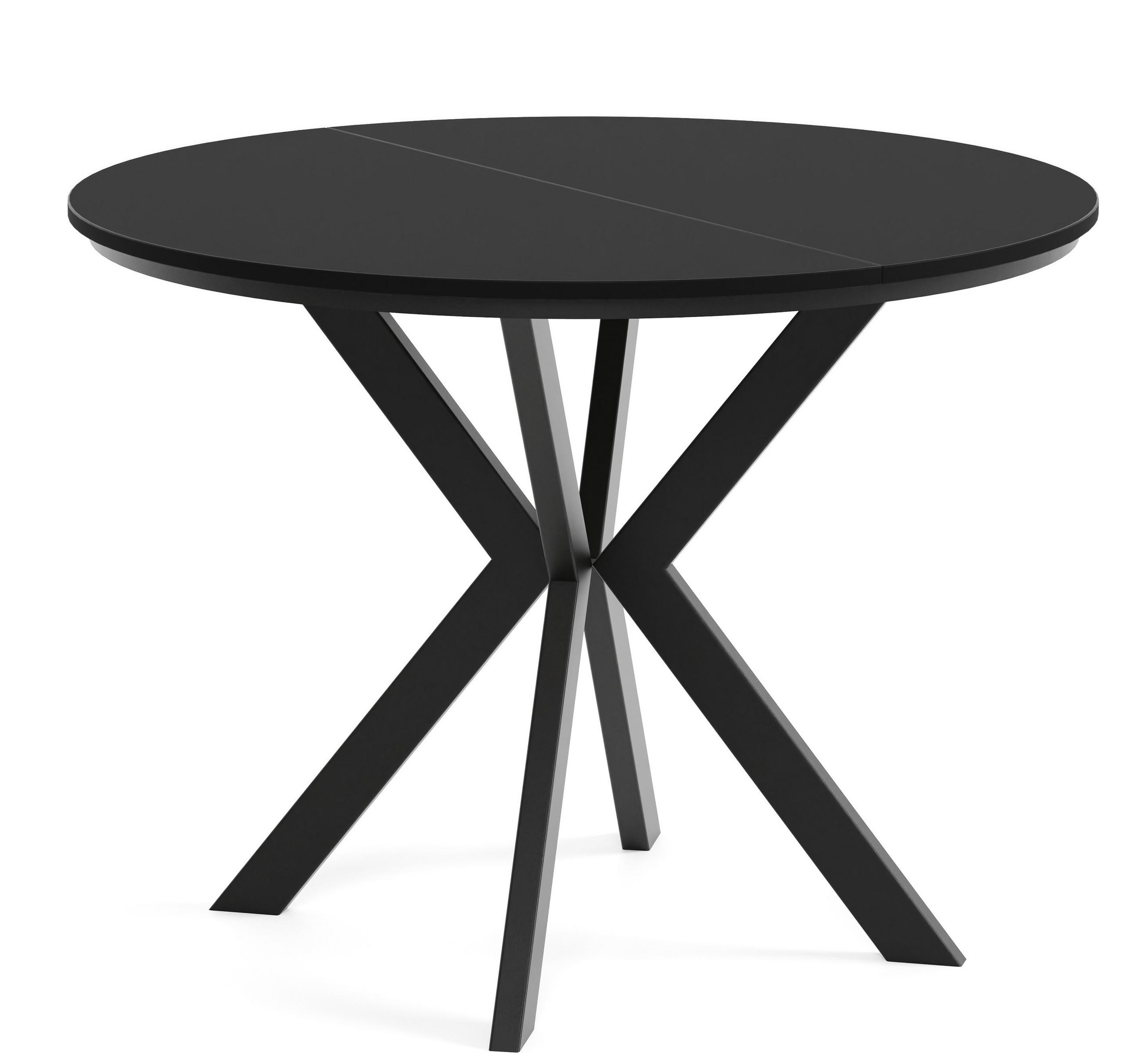 TISCH Schwarz EWA Ausziehbar - Schwarz, Holzwerkstoff (100/100/76cm) - Sepro Meble