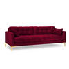 SOFA Mamaia aus Samt rot 4 Sitzplätze - Rot, Textil (92/75/217cm) - Micadoni