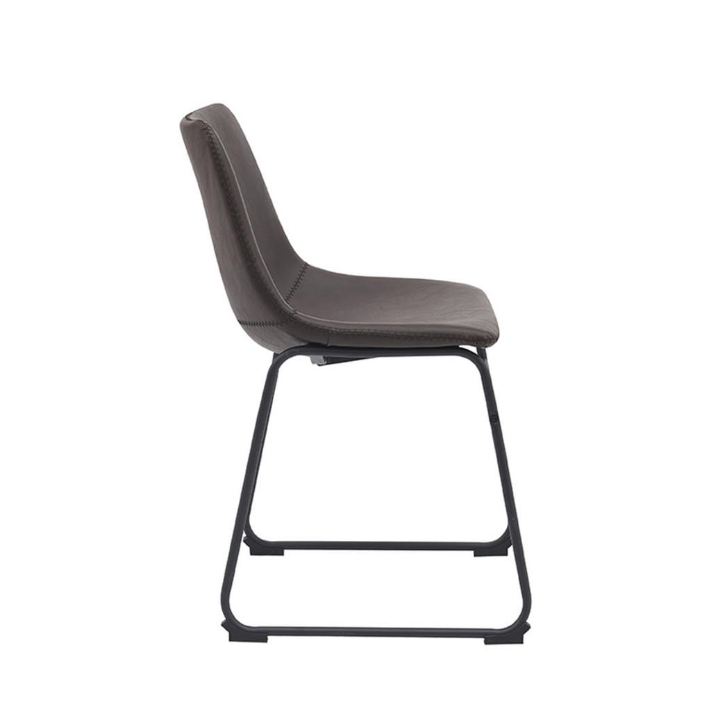 Thumbnail - Label51 Esszimmerstuhl, Dunkelbraun, Textil, 1-Sitzer, 47x79x55 cm, Esszimmer, Stühle, Esszimmerstühle, Vierfußstühle