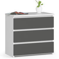 NACHTSCHRANK Weiß, Grau 60x35x57 cm - Weiß/Grau, Holzwerkstoff (60/57/35cm) - Akord