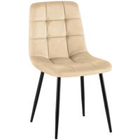 STUHL Samt Creme - Champagner/Schwarz, Textil/Metall (45/84/55cm) - CLP