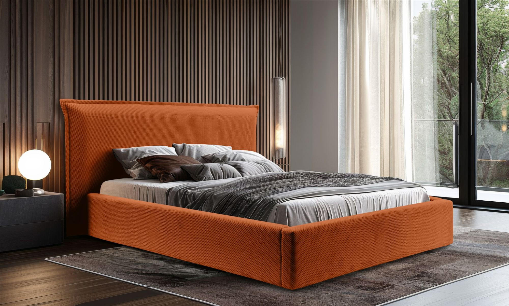 POLSTERBETT Amada Komplettset In Pop - Kupferfarben, Holzwerkstoff/Textil (160/200cm) - Fun Möbel