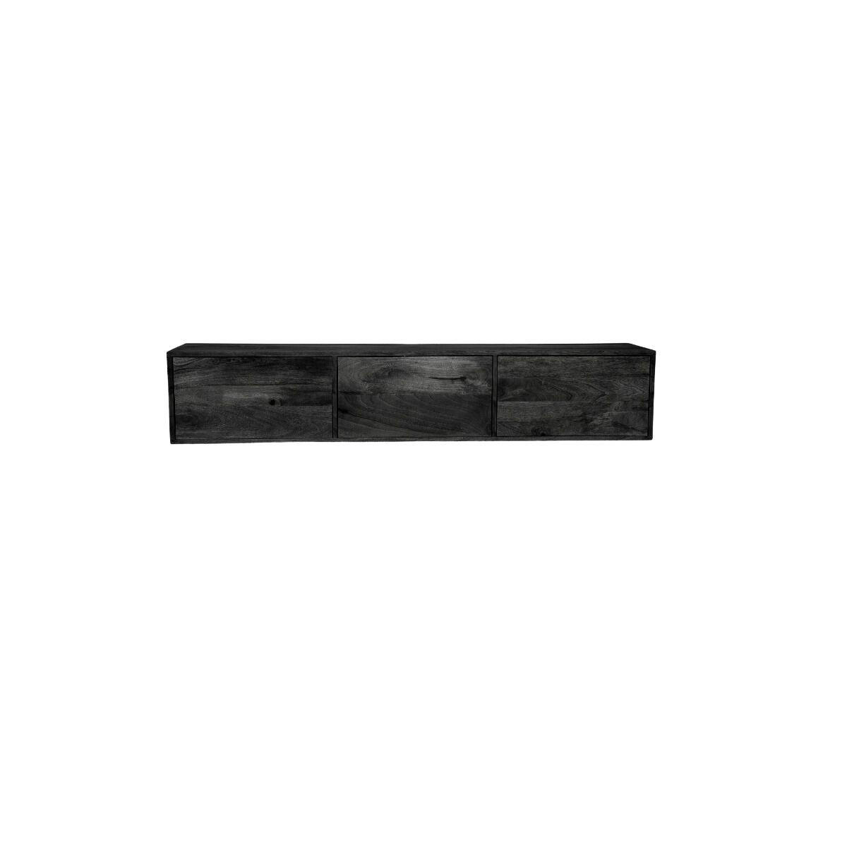 LOWBOARD Quantum Mangoholz 160 cm / 35 cm Schwarz - Schwarz, Holz (160/30/35cm) - Villa Möbel