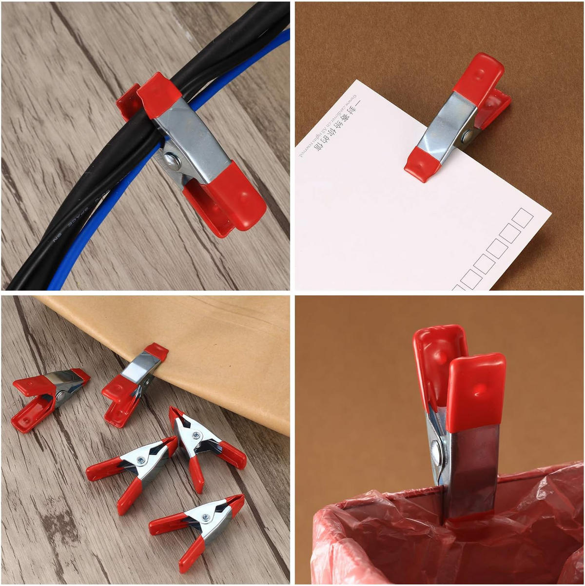 FEDERKLEMMEN – geeignet für Planen, Camping, Holzarbeiten, Modellbau – 5 cm, 20er-Packung - Rot, Metall (4.6/2.5/1cm) - DCA