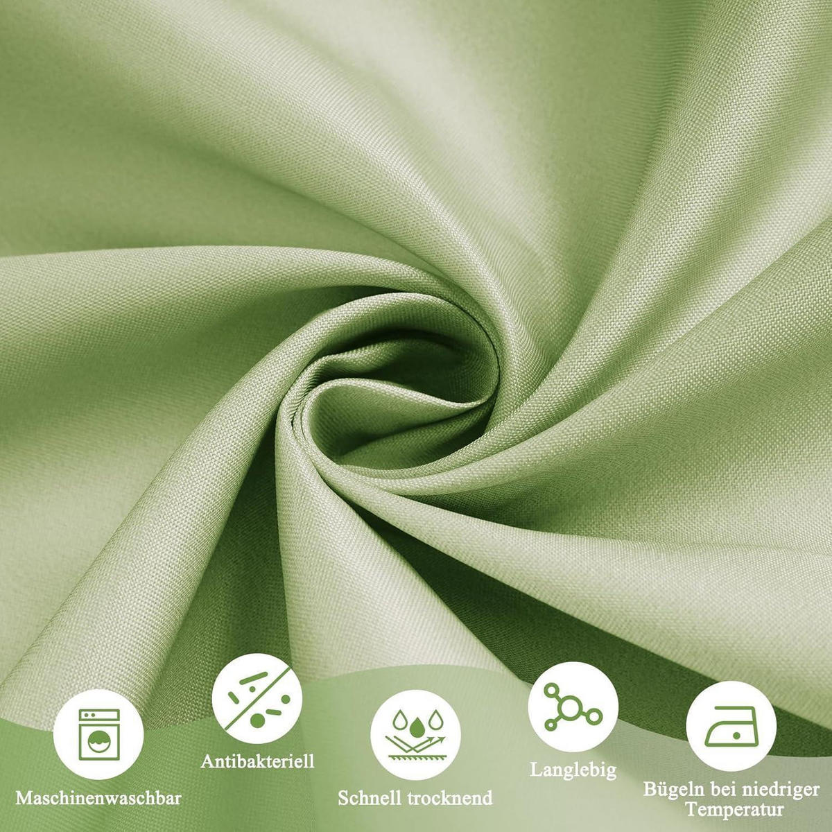 DUSCHVORHANG 180 x 180 cm Farbverlauf Grün Textil Wasserdicht - Grün, Textil (180/180cm)