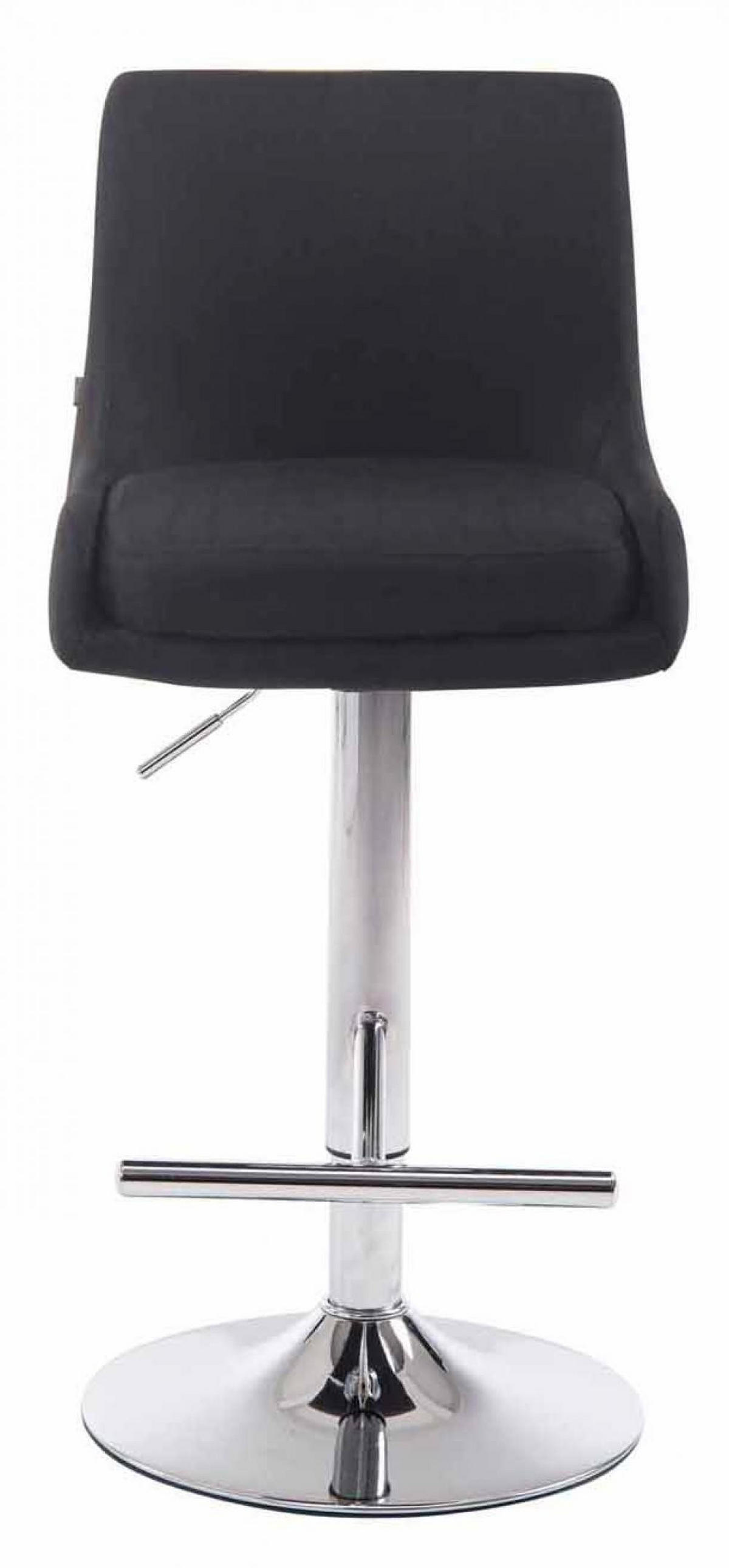 BARHOCKER 2er Set Stoff schwarz - Chromfarben/Schwarz, Textil/Metall (43/90/50cm) - CLP
