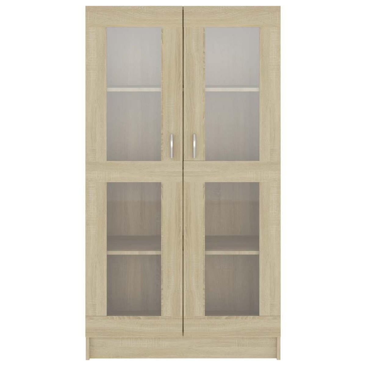 VITRINENSCHRANK mit 4 Fächern, 2 Glastüren 82,5/30,5/150 cm aus Holzwerkstoff Sonoma-Eiche Dekor - Sonoma Eiche, Holz (82.5/150/30.5cm) - vidaXL