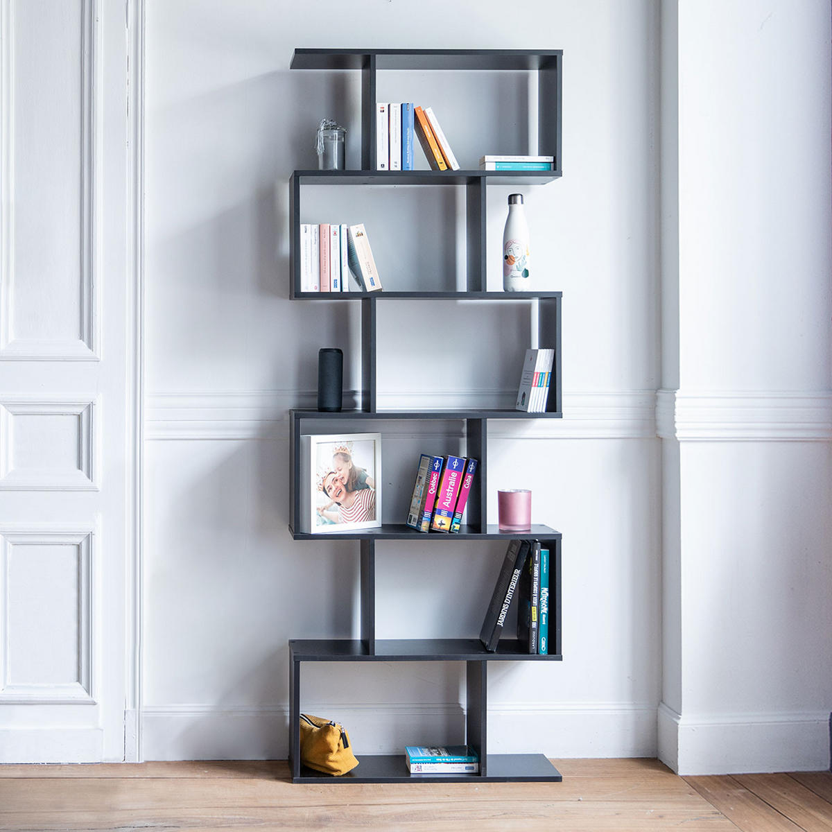 BÜCHERREGAL Virginia Schwarz - Schwarz, Holzwerkstoff (23.5/190.5/70cm) - Happy Garden
