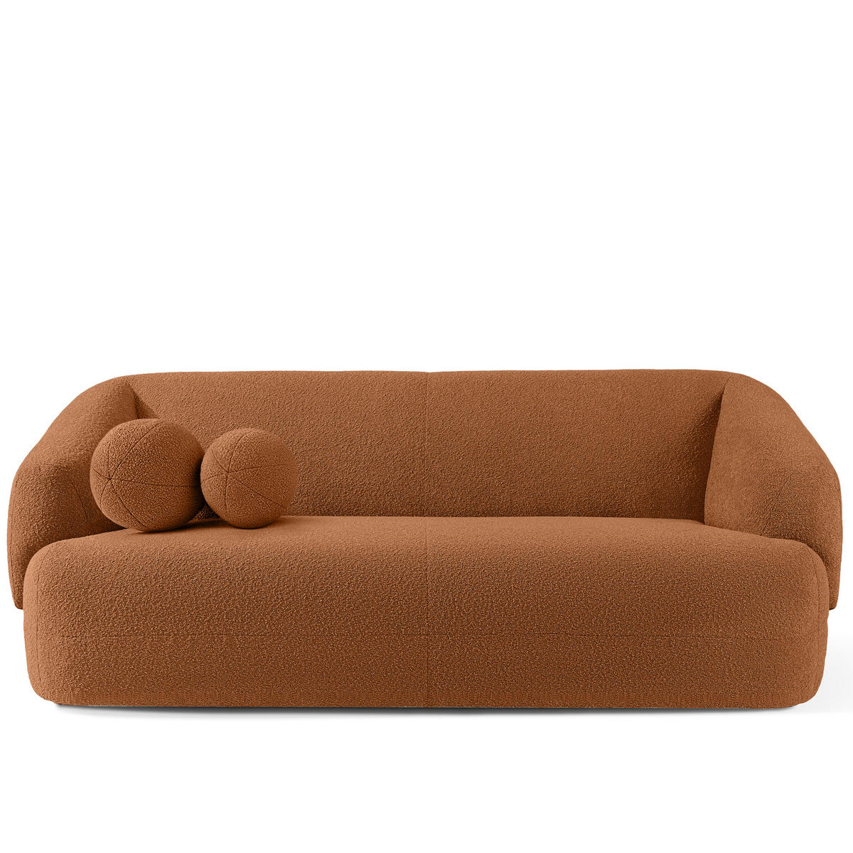 EINZELSOFA VIRA, Rost, Bouclé - Rotbraun/Schwarz, Holz/Holzwerkstoff (210/84/100cm) - KONSIMO®