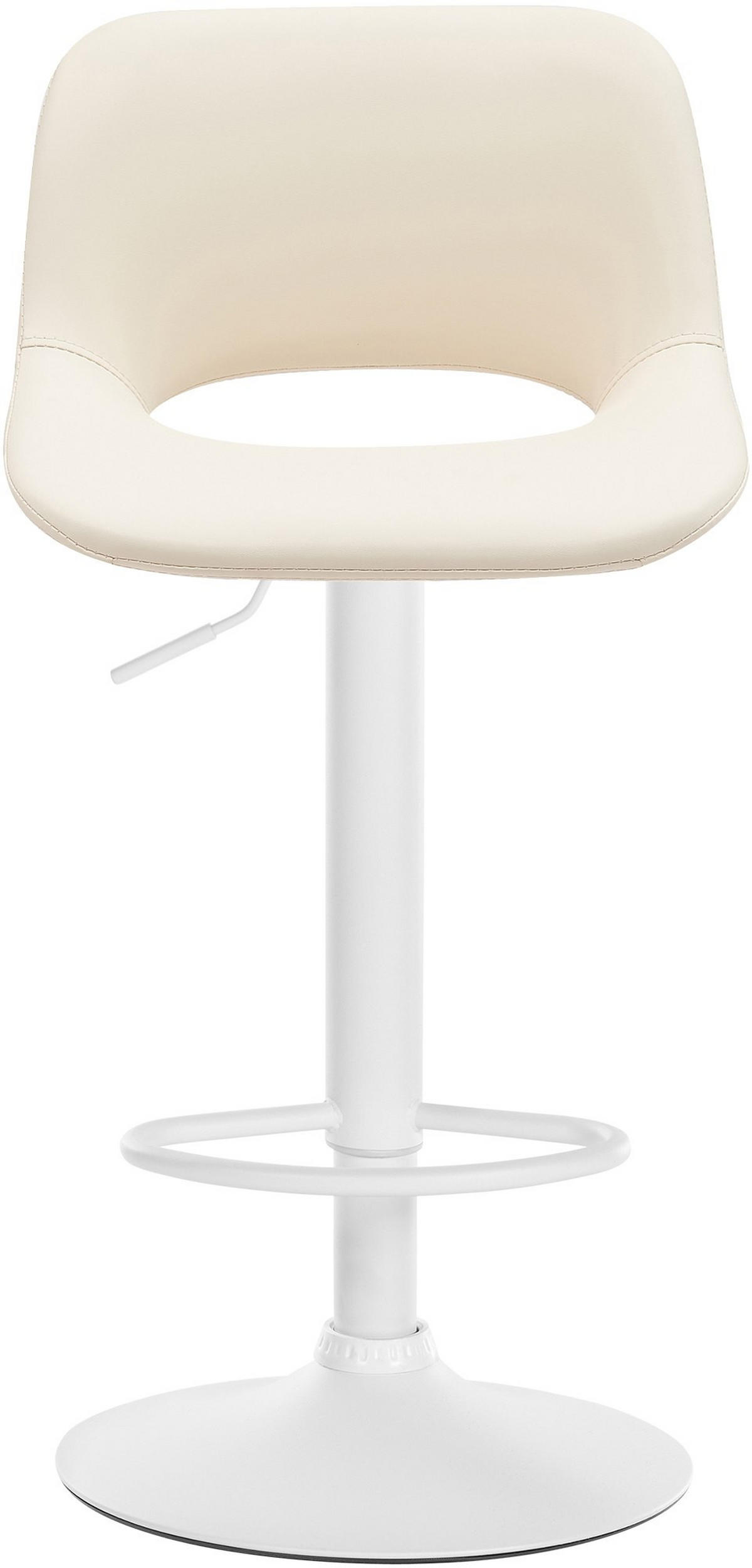 BARHOCKER JAKSON Creme Kunstleder Weiß - Creme, Leder/Metall (42/86/46cm) - DELUKE