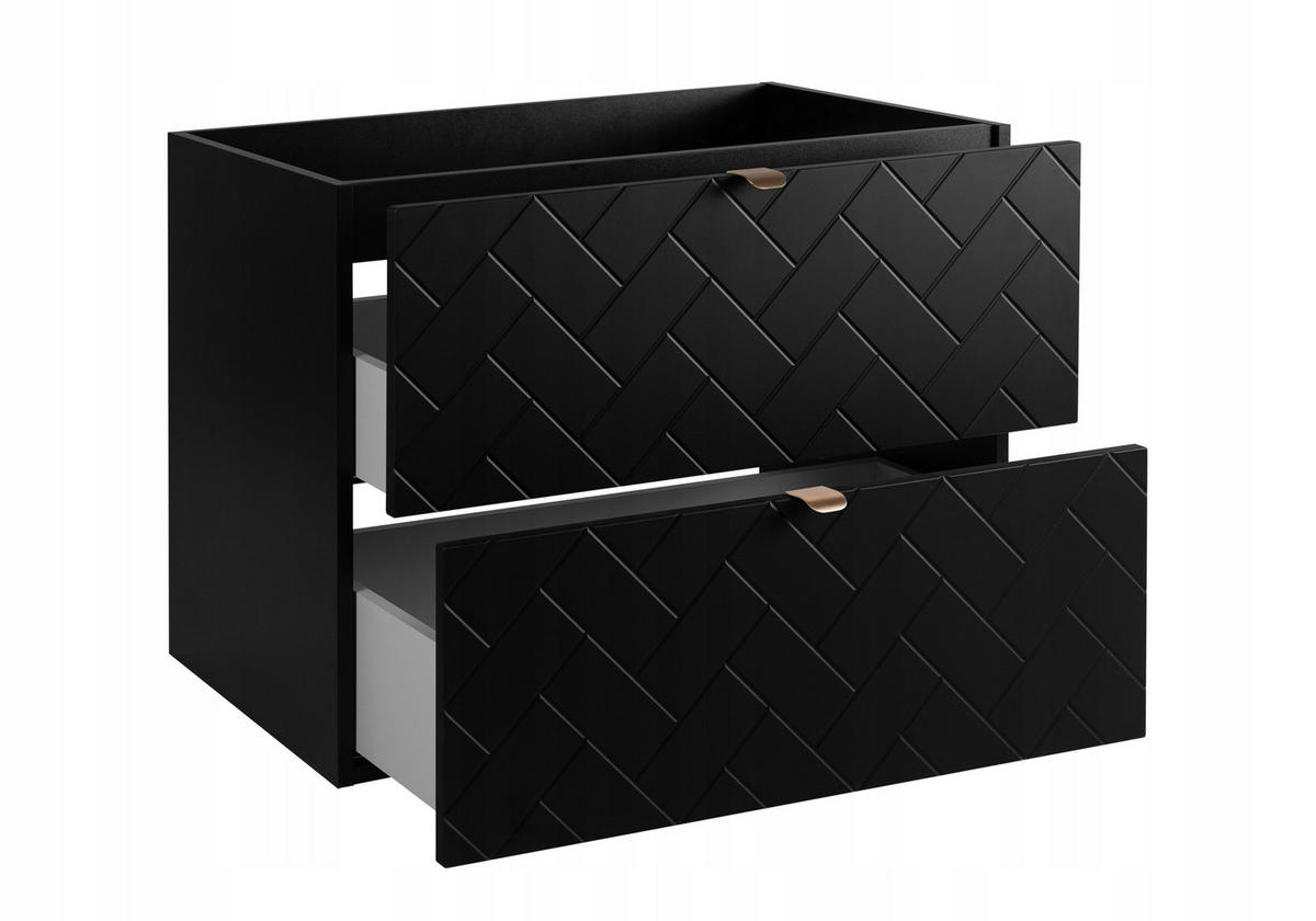 WASCHBECKUNTERSCHRANK TREND Schwarz Matt 80/46/60 cm - Schwarz, Holzwerkstoff (80/60/46cm) - Rodan