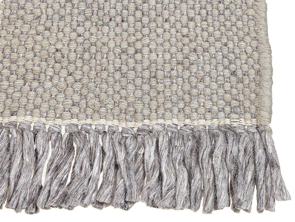 TEPPICH geflochten Tekeler 200/140 cm - Grau, Textil (140/200cm) - Beliani