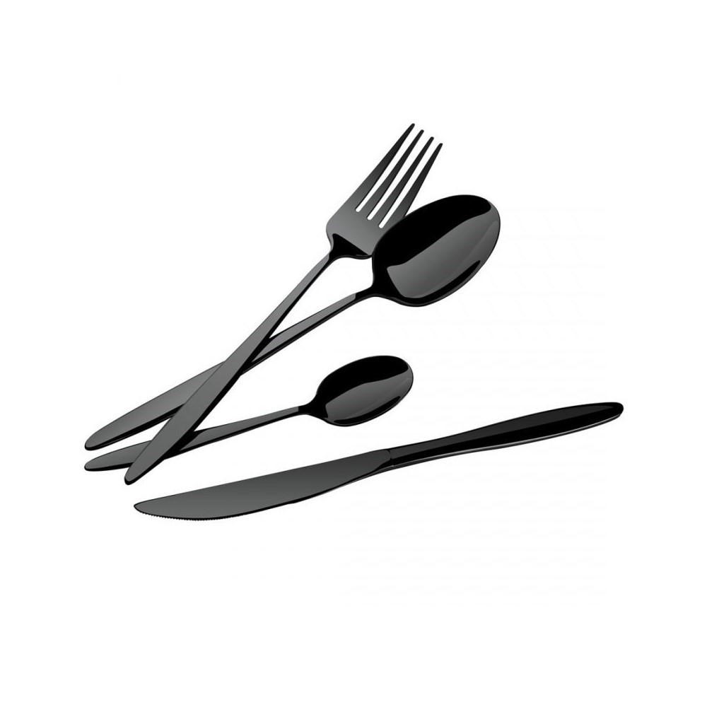 BESTECKSET Schwarz 30/20/8 cm BH3063 - Schwarz, Metall - Berlinger Haus