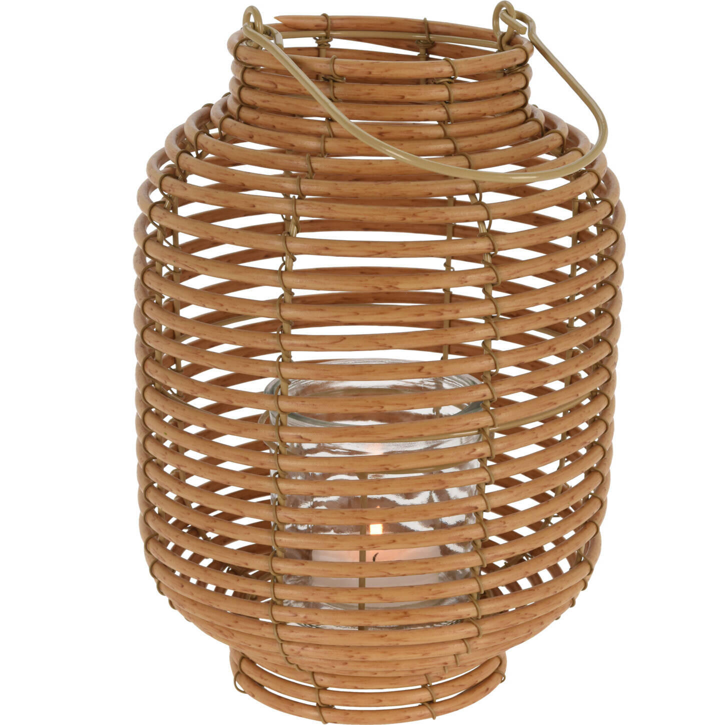 LATERNE Rattan - Braun, Kunststoff (24/28/24cm) - Home Styling Collection