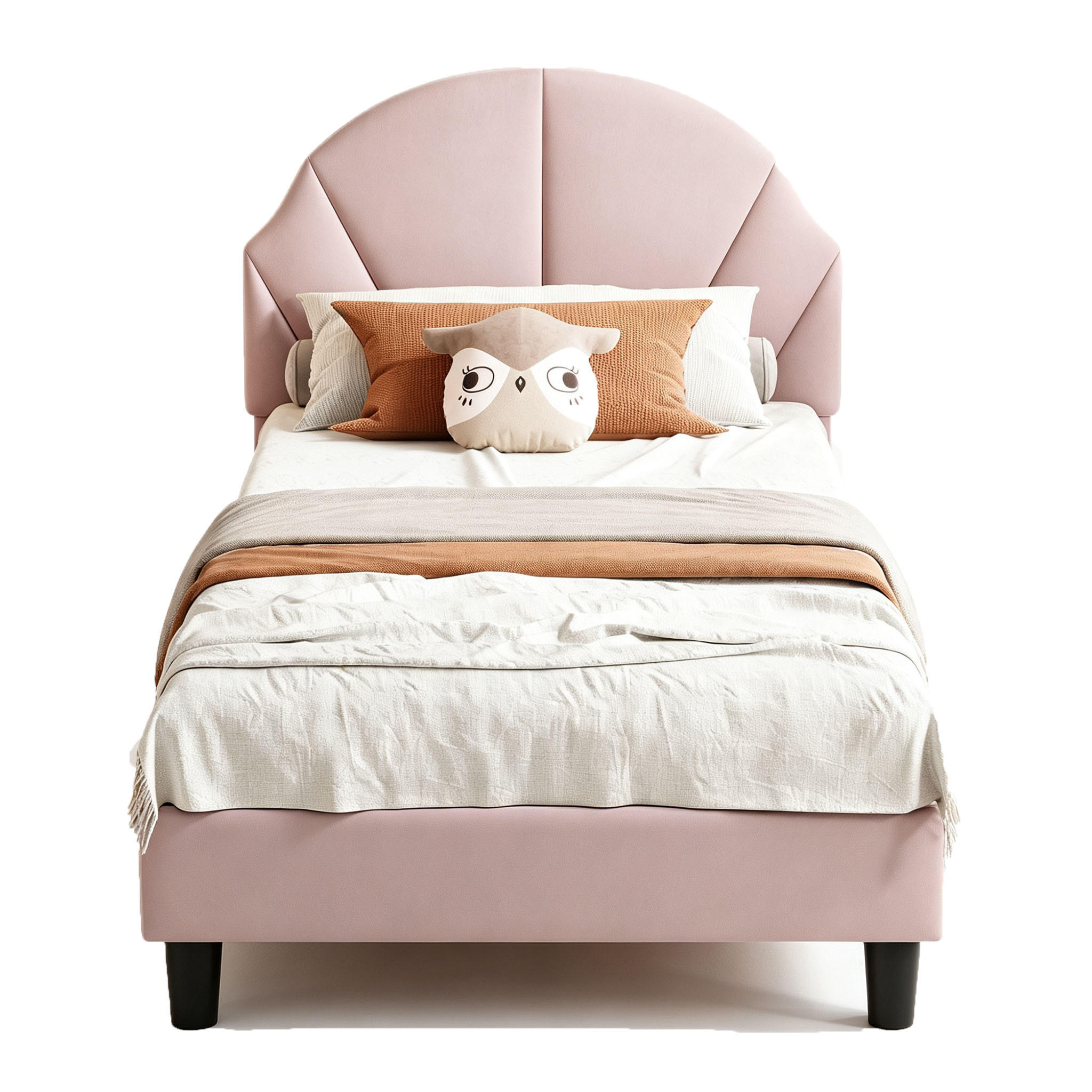 POLSTERBETT 90x200 cm höhenverstellbarem Kopfteil, Kinderbett mit Lattenrost,Samtstoff, Rosa - Pink, Holz/Holzwerkstoff (90/200cm) - BursDany