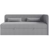 JUGENDBETT Calmmo Dunkelgrau mit Chenille-Bezug, Kopfteil rechts - Dunkelgrau, Textil (90/200cm) - Selsey