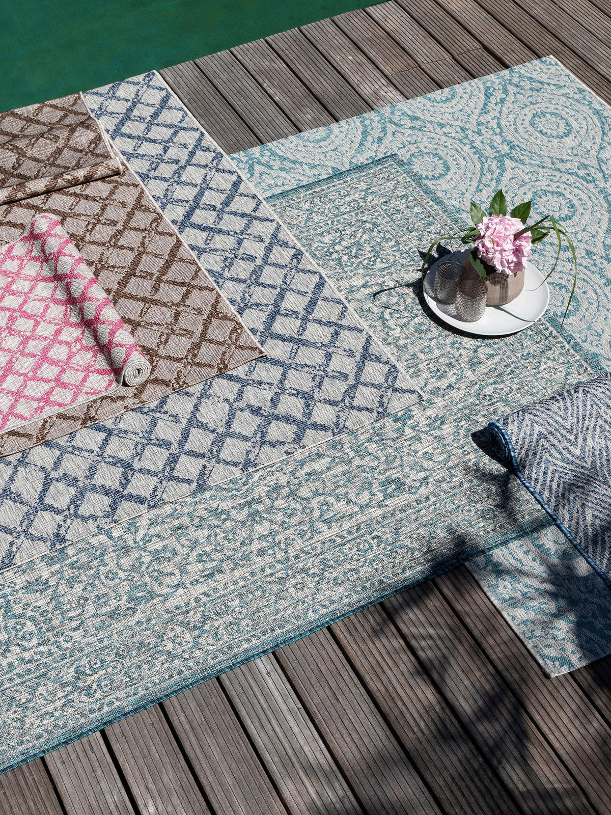 OUTDOORTEPPICH Cleo Blau 140x200 cm - Blau, Textil (140/200cm) - benuta Nest