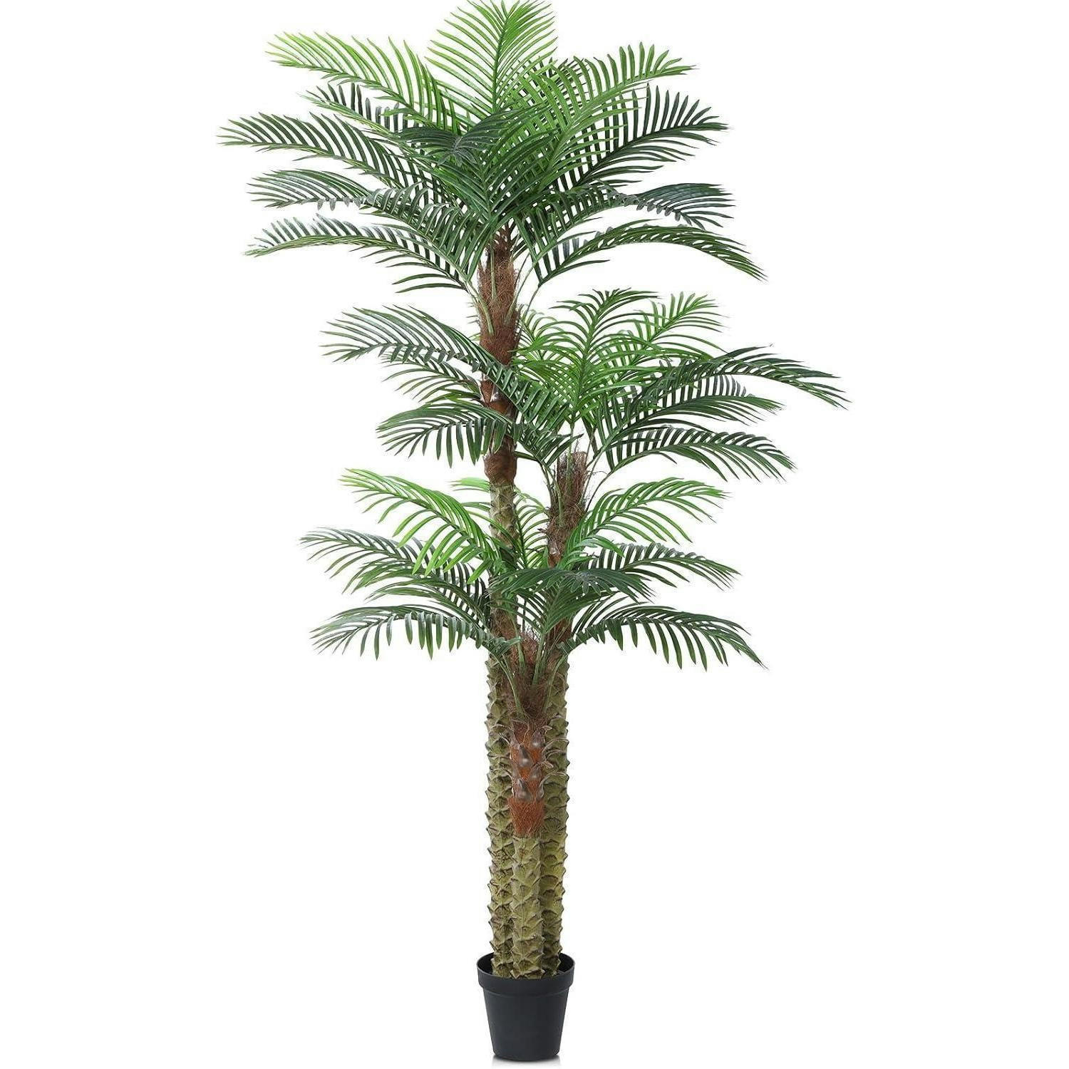 KÜNSTLICHE Palme 240 cm UV-beständig - Grün, Kunststoff (240cm)
