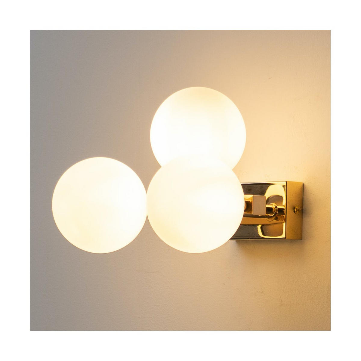 WANDLEUCHTE Ambrosia, Roségold und Weiß, 24cm - Roségold, Glas (22/17/24cm) - KOSILUM