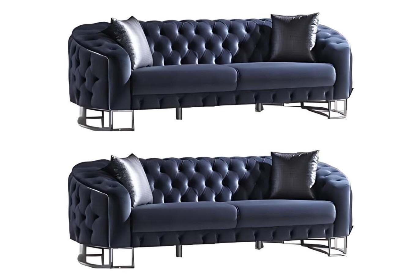 SITZGARNITUR Rocco Anthrazit Stellvariante:3+3 - Anthrazit, Holz (240/80/100cm) - Villa Möbel