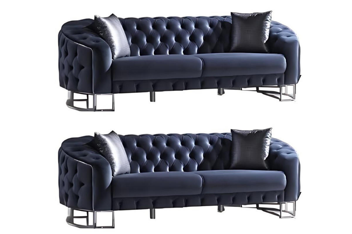 SITZGARNITUR Rocco Anthrazit Stellvariante:3+3 - Anthrazit, Holz (240/80/100cm) - Villa Möbel