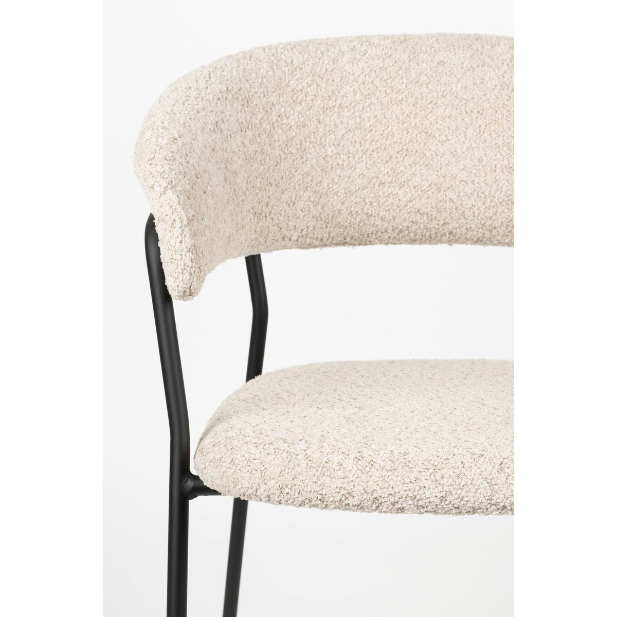 ESSZIMMERSTUHL Zeri Creme/ Schwarz - 2 er Set - Beige/Creme, Metall (59.5/79/51.5cm) - Housecraft Living