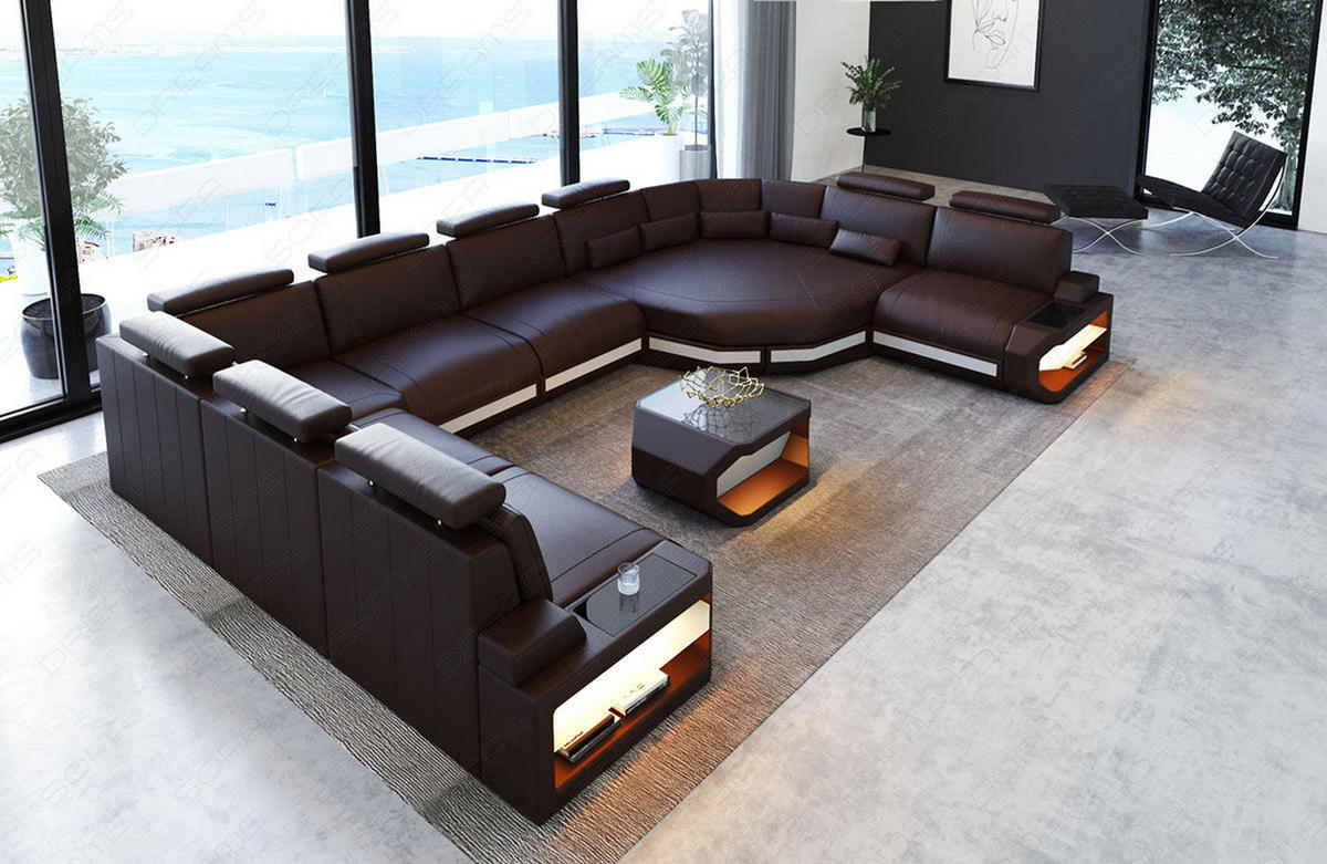 LEDERSOFA Asti L - Braun, Leder (427/93/280cm) - Sofa Dreams