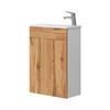 WASCHTISCHKOMBI Amadeo, Goldkraft Eiche/Weiß, 2 Teile, mit Waschbecken - Honigeiche, Holzwerkstoff (50/70/25cm) - Vicco