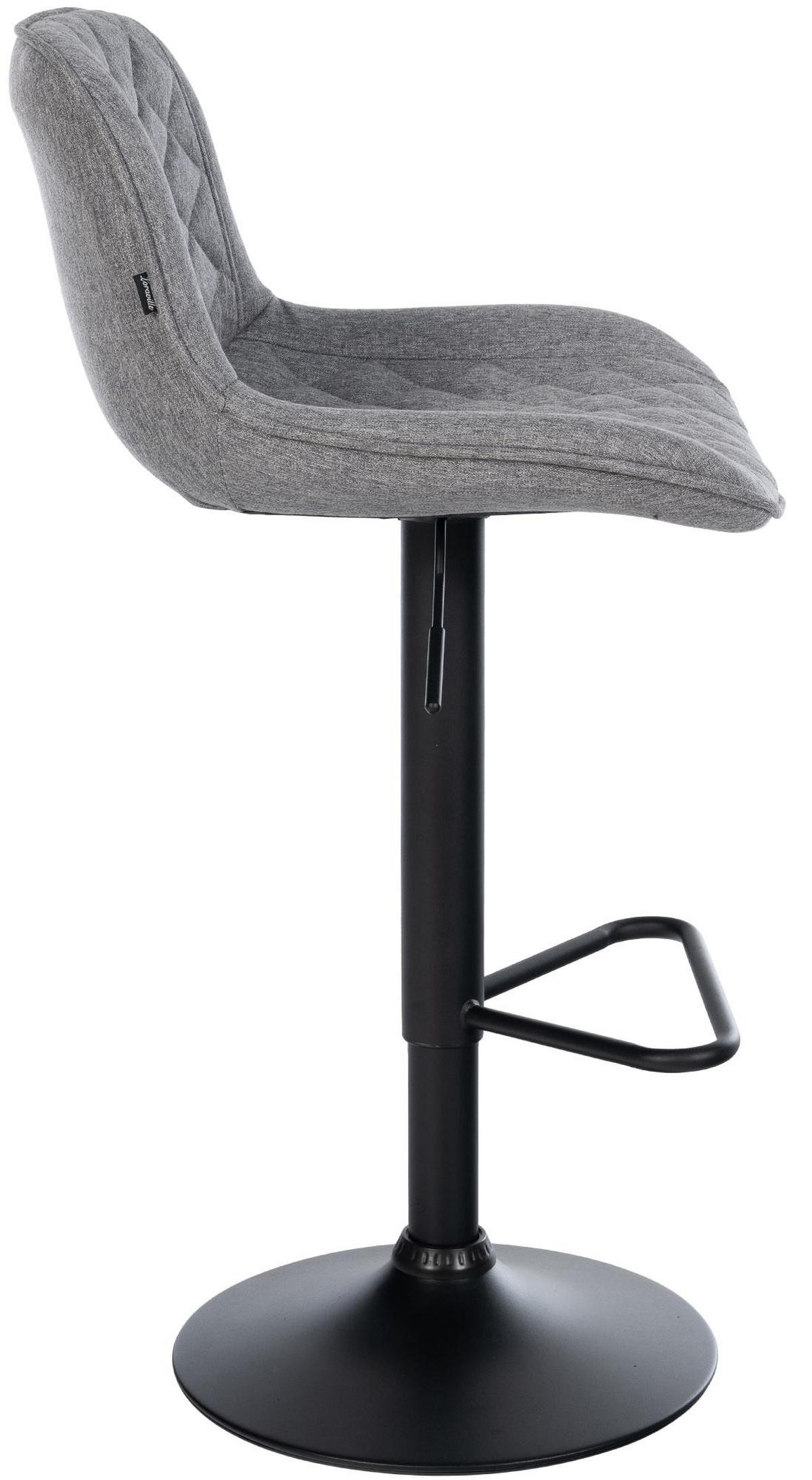 BARHOCKER Stoff Dunkelgrau - Dunkelgrau/Schwarz, Textil/Metall (50/84/52cm) - CLP