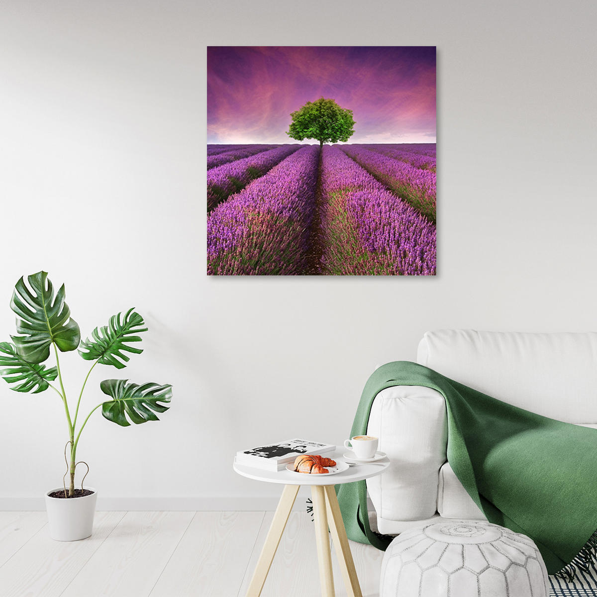 LEINWANDBILD, Landschaften - Lila 50x50cm - Lila, Textil (50/50cm) - Feeby