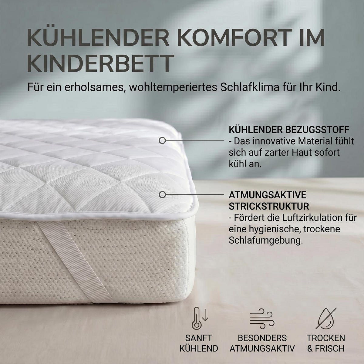 KINDER-TOPPER kühlend 70/140 cm, 2er-Set - Weiß, Textil (70/140cm) - Homescapes