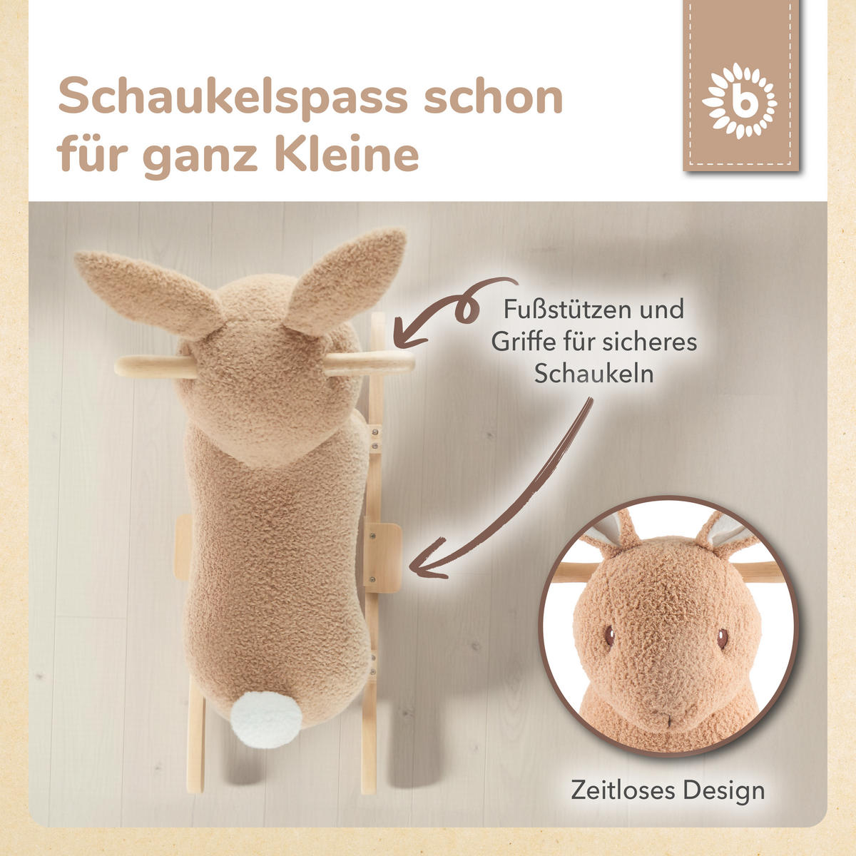 SCHAUKELTIER Plüsch Schaukelpferd - Braun, Textil (68/45/32cm) - Bieco Spielwaren