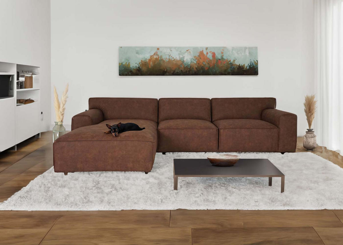 ECKSOFA OTTOMANE LINKS Braun - Braun, Textil (295/178cm) - MCW