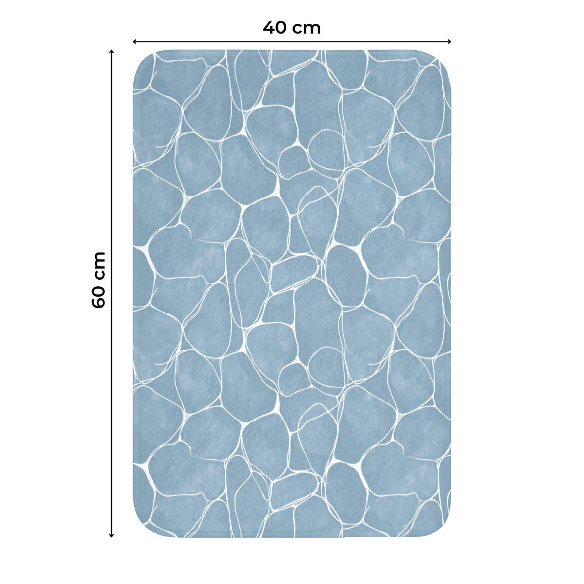 WC PŘEDLOŽKA Organic - vzor - modrá 40x60 cm - světle modrá, textil/plast (40/1cm) - OnlyWow
