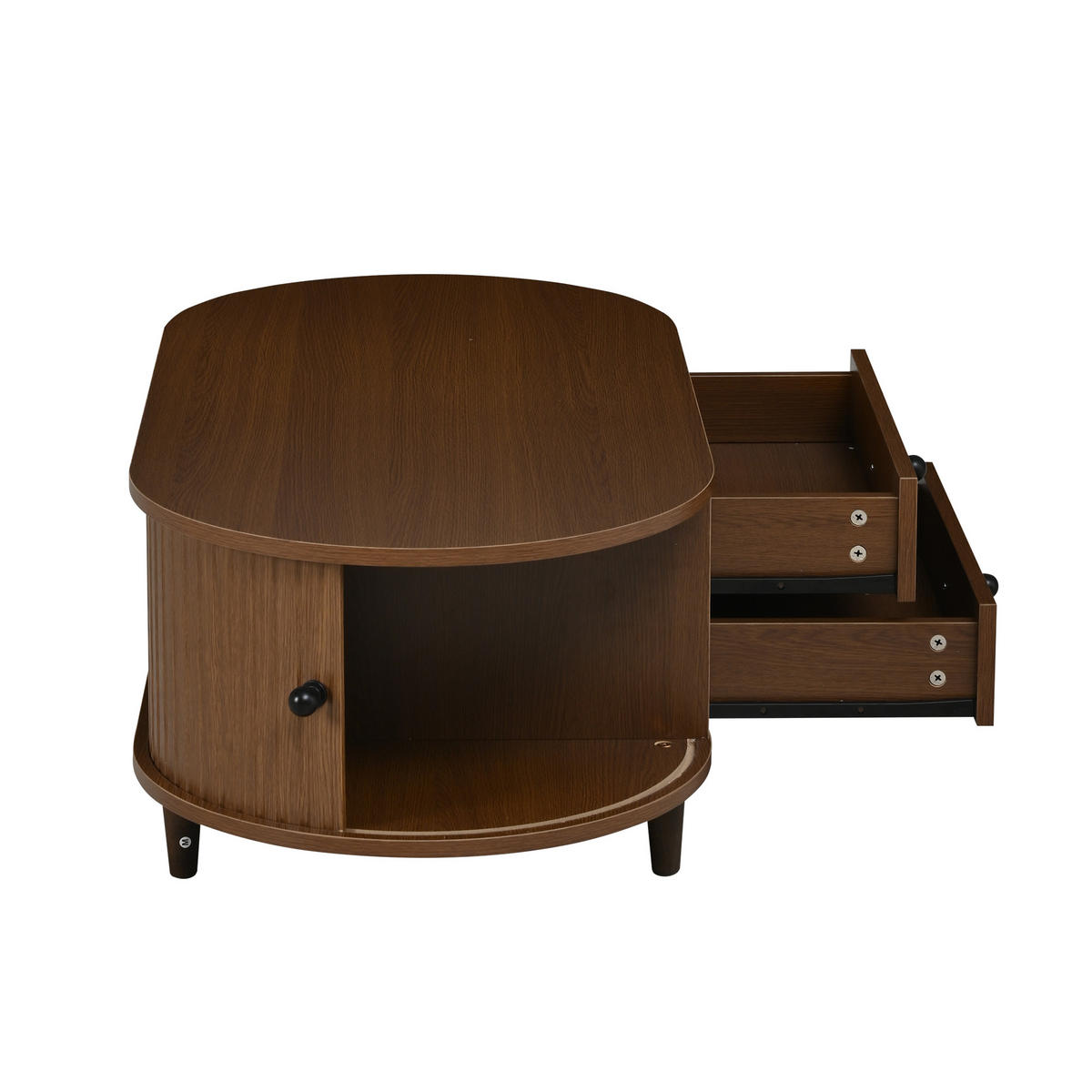 COUCHTISCH 100x50x36cm Walnuss mit 2 Schubladen - Walnussfarben, Holzwerkstoff (50/100/36cm) - FLIEKS