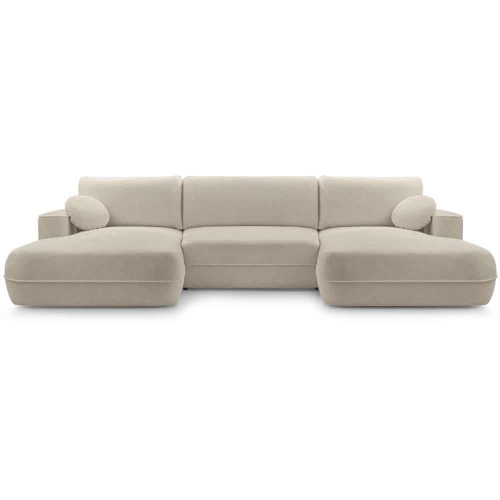 WOHNLANDSCHAFT Fiero U cappuccino - Cappuccino, Textil (364/87/186cm) - Beautysofa