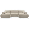 WOHNLANDSCHAFT Fiero U cappuccino - Cappuccino, Textil (364/87/186cm) - Beautysofa