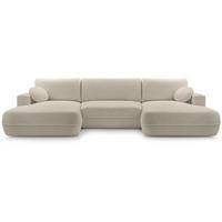 WOHNLANDSCHAFT Fiero U cappuccino - Cappuccino, Textil (364/87/186cm) - Beautysofa