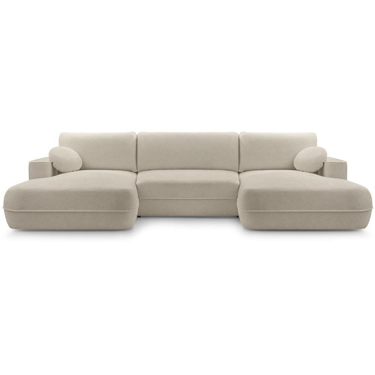 WOHNLANDSCHAFT Fiero U cappuccino - Cappuccino, Textil (364/87/186cm) - Beautysofa