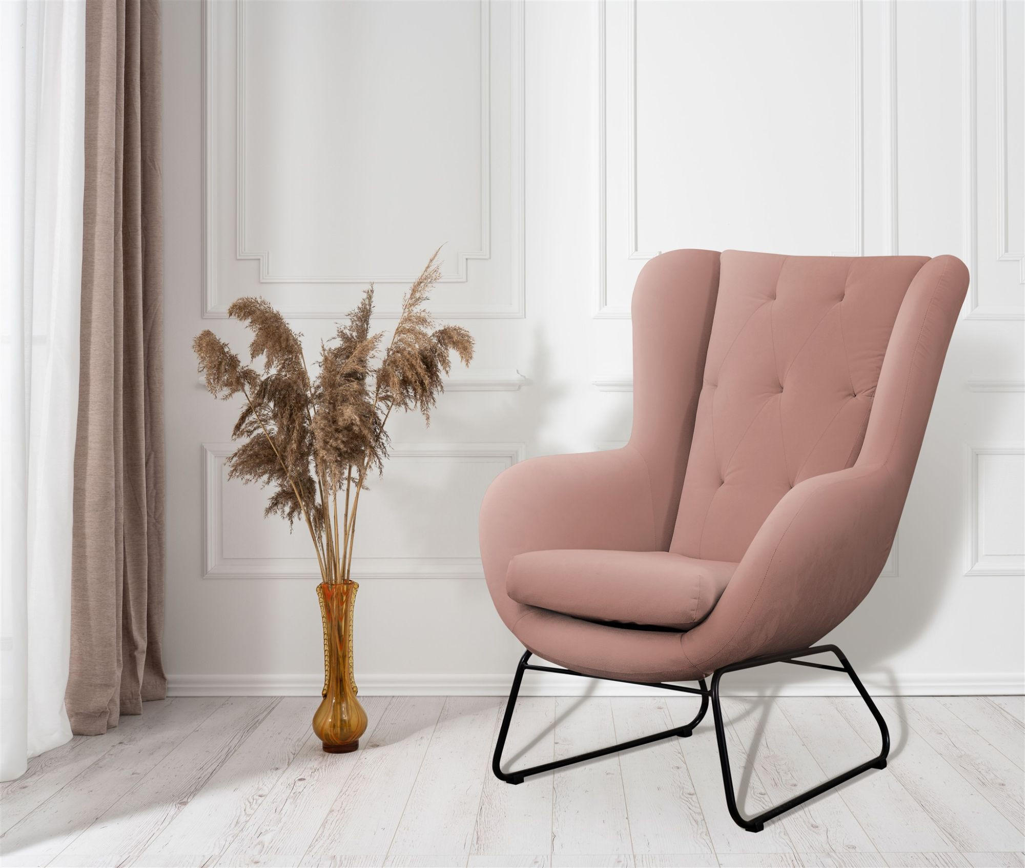 SESSEL Artemis In Kronos - Altrosa, Holzwerkstoff/Textil (80/105/100cm) - Fun Möbel