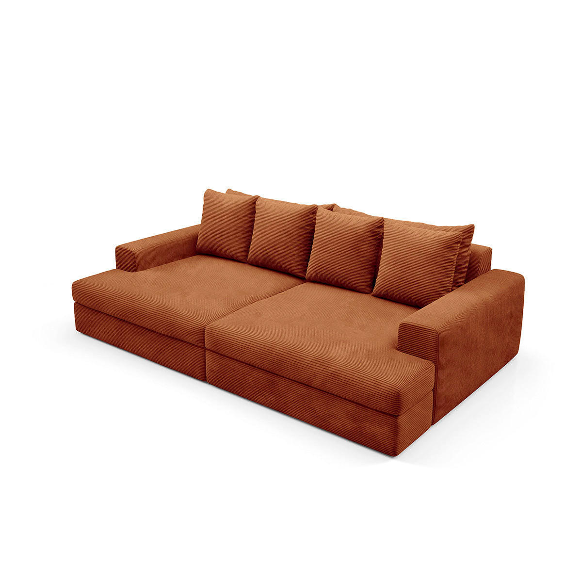 SOFA Paola 3 Sitzplätze Ziegelrot - Rot, Holz (272/86/167cm) - Petits-meubles