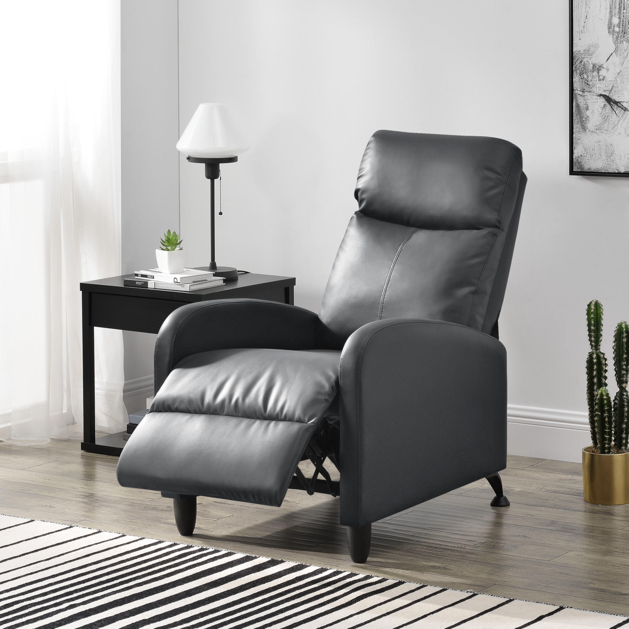 POLSTERSESSEL Bregenz Kunstleder Grau - Grau, Textil (60/102/92cm) - [en.casa]